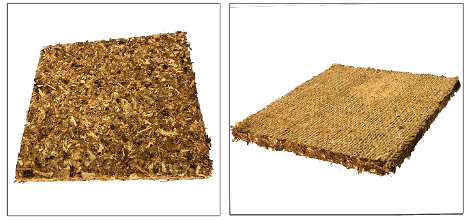 Panels obtained in the mouldings: (a) with-out incorporation of reinforcement; (b) with incorpo-ration of bi-directional jute sheeting