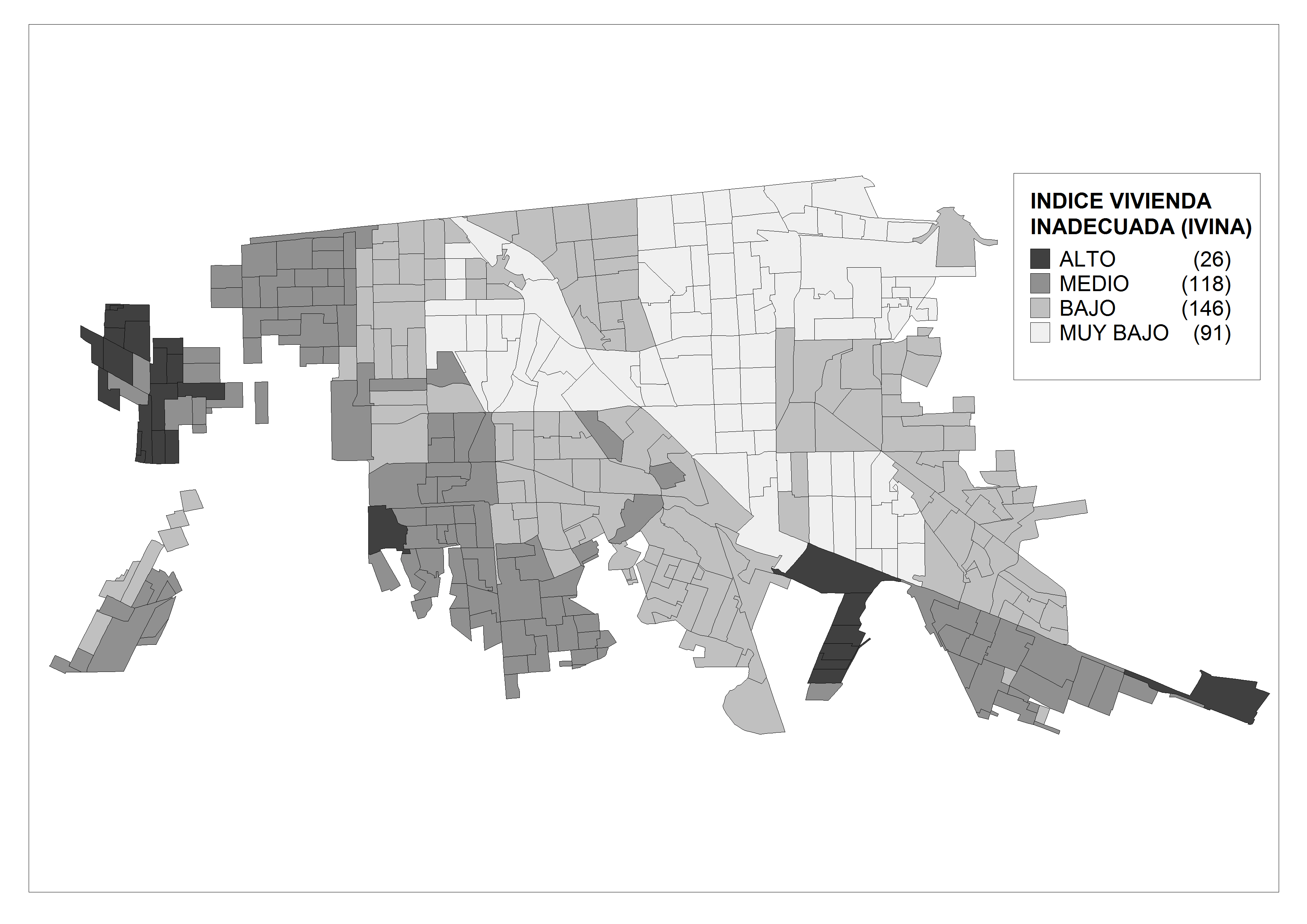 Índice de vivienda inadecuada (IVINA). Fuente: Elaboración propia.