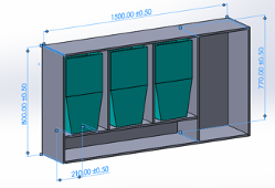 Assembled design of the prototype in SolidWorks.