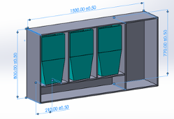 Diseño ensamblado del prototipo en SolidWorks.