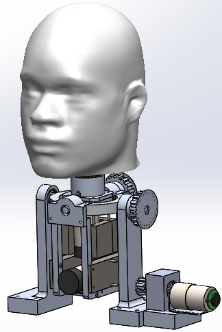 Assembly of the mechanical structure coupled with the head of the humanoid robot